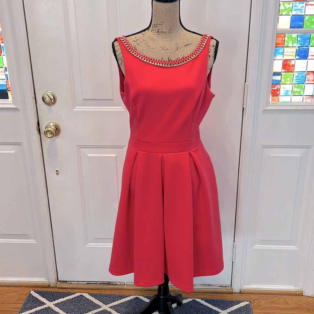 Jessica Simpson coral ponte bow dress size 10 in excellent condition